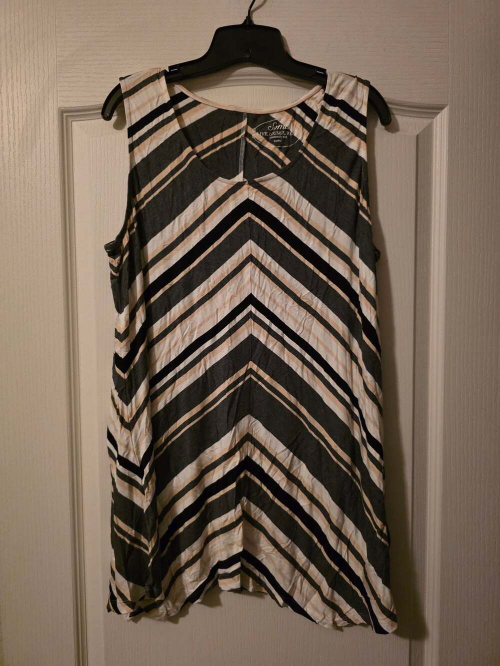 NWT Soma Soft Jersey Scoop Scarf Tank Tunic Size XL Spirited Stripe